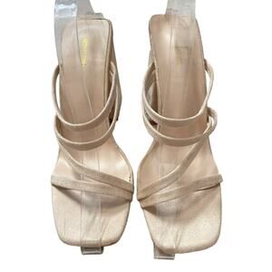 Pretty Little Thing Strappy‎ Square Toe Block Heel Sandals Size 6 New